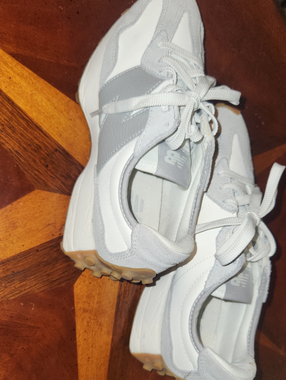 New Balance White and Light Gray Women's Athletic Sneakers